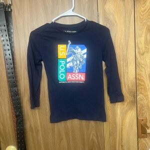 U.S. Polo Assn. Kids Long Sleeve Shirt - Navy with Colorful Logo